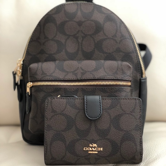 Coach Handbags - COACH CHARLIE MINI BACKPACK IN SIGNATURE & WALLET